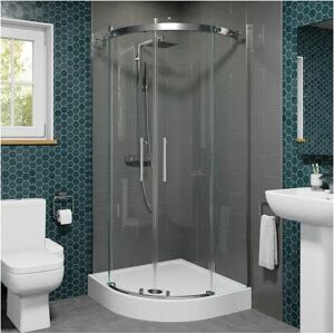 Diamond Frameless Quadrant Shower Enclosure 800mm Easy Plumb Tray 8mm Glass Bathroom