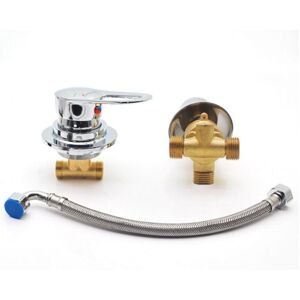 CYSLMUK Full Copper Thread Split 3 Functions Diverter Two Piece Shower Room Mixer Tap Ceramic Cartridge Faucet Hot and Cold Water Mixer Brass Faucet Chrome