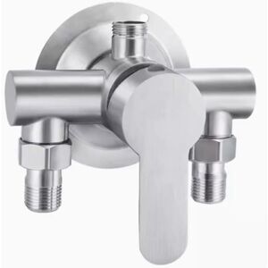 IKODM G1/2 Thread 304 Stainless Steel Shower Faucet Switch Hot and Cold Water Mixer Wall Mounted Metal Handle