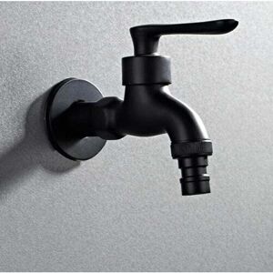 YMYNY Generic black bathroom faucet, single cold water faucet, wall mounted washing machine, single cold water faucet, black garden faucet MUMU