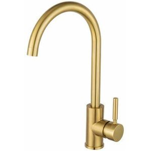 Dewdat - Golden Stainless Steel Kitchen Faucet Basin Faucet Modern Brass Mixer Tap for Kitchen or Bathroom Sink Mixer Golden Brush Golden Short Brush