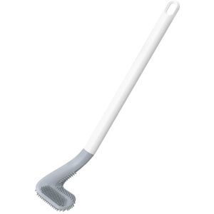 IKODM Golf Toilet Brush, Long Handle Toilet Brush, 360° Toilet Brush, Flexible Silicone Cleaning Brush for Wall-Mounted Toilet Bowl No Drilling, Quick