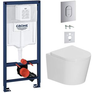 Rapid sl wall-mounted toilet + Rimless wall-mounted toilet + SoftClose seat + Soundproofing + Chrome plate (arenacetor) - Grohe