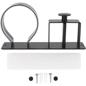Groofoo - Hair Dryer Holder Aluminum Space Saving Stable Structure Blow Dryer Hair Straightener Holder Stand for Home Bathroom Black