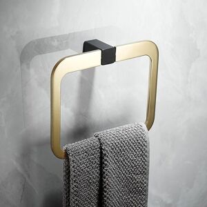 Dewdat - Hand Towel Holder Black gold Towel Ring Punch hole Towel Rail for Bathroom, Stainless Steel Square