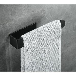 DEWDAT Hand Towel Holder Towel Ring Self Adhesive Towel Rail for Bathroom, Stainless Steel(small, black)