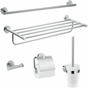Hansgrohe - Logis Bathroom Set Toilet Roll Holder Towel Rail Toilet Brush Hook - Chrome
