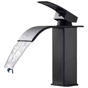 Ymyny - Homemade Bathroom Bathtub Faucet Waterfall Unique Comfort Matte Black 1 Hole Basin Sink Tap Modern Sink Faucet mumu