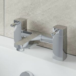 Architeckt - Modern Bathroom Bath Filler Mixer Tap Square Chrome Deck Mounted Lever Handles