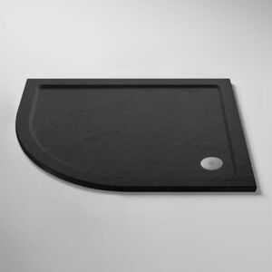 Pearlstone Grey Slate Effect Offset Quadrant Shower Tray 900mm x 760mm Left Handed - Nuie