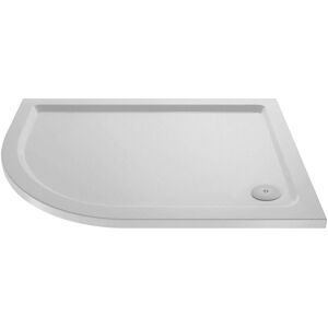 HUDSON REED Nuie Pearlstone Slip Resistant Offset Quadrant Shower Tray 1200mm x 800mm Left Handed