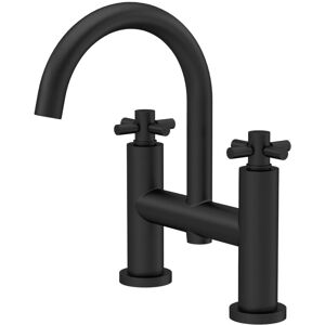 Hudson Reed - Tec Crosshead Bath Filler Tap Pillar Mounted - Matt Black
