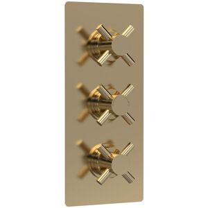 Hudson Reed - Tec Crosshead Concealed Shower Valve Triple Handle - Brushed Brass