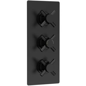 Hudson Reed - Tec Crosshead Concealed Shower Valve Triple Handle - Matt Black
