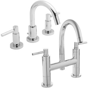 Hudson Reed - Tec Lever Basin Mixer Tap and Bath Filler Tap - Chrome