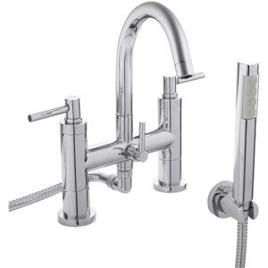 Hudson Reed Tec Lever Bath Shower Mixer Tap Deck Mounted - Chrome