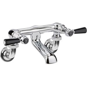 Hudson Reed - Black Topaz Wall Mounted Lever Bath Filler Tap - Chrome
