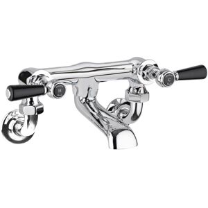 Hudson Reed - Black Topaz Lever Bath Filler Tap Wall Mounted - Chrome