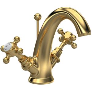 Hudson Reed - Topaz Hexagonal Collar Mono Basin Mixer Tap with Pop Up Waste - Brushed Brass