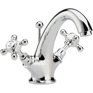Hudson Reed - Topaz Hexagonal Mono Basin Mixer Tap Dual Handle with Pop Up Waste - Chrome