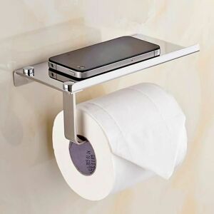 DEWDAT Insect and Animal Repellent Toilet Paper Holder Stainless Steel Phone Holder (Silver)