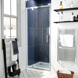 Nes Home - Jupiter 900mm Modern Pivot Shower Door Enclosure Screen Safety Glass