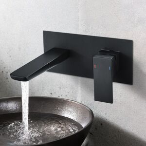 Nes Home - Astra Designer Matte Black Wall Mounted Concealed Basin Mixer Tap