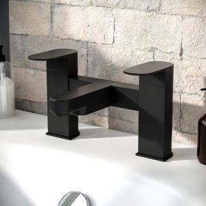Nes Home - Eclipse Contemporary Design Matte Black Bridge Deck Mounted Bath Filler Tap