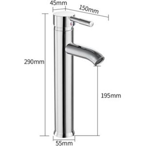 IKODM Kitchen Faucets Stainless Steel Chrome Single Handle Single Hole Basin Faucet Bathroom Sink Faucets Deck Mounted Basin Faucet Home Decor