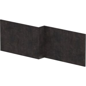 Balterley - 1700mm Edge/Power l Shape Square Front Bath Panel - Textured Matt Metallic Slate