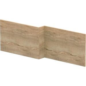 BALTERLEY 1700mm Edge/Power L Shape Square Front Bath Panel - Textured Woodgrain Autumn Oak