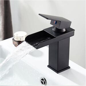 Tonchean - Lead-free brass waterfall bathroom sink faucet, single hole faucet for cold or hot water, bathroom sink faucets