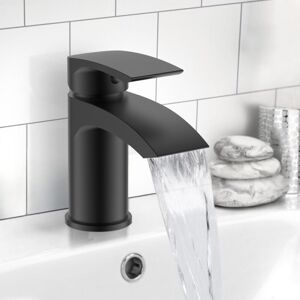 NES HOME Vago Modern Matte Black Basin Sink Mono Mixer Tap