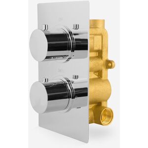 Nes Home - Lily 2 Dial 1 Outlet Round Concealed Thermostatic Shower Chrome