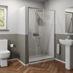 LUXURA 1100mm Sliding Shower Door Enclosure Glass Screen Panel Framed 6mm Safety Glass