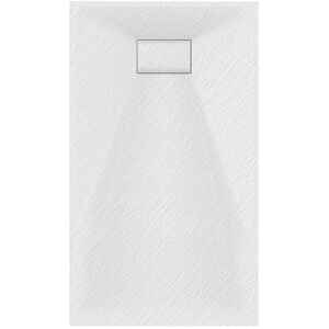 GRAVITY BATHROOMS Luxury 800 x 1200mm Low Profile Textured Shower Tray and Waste - White