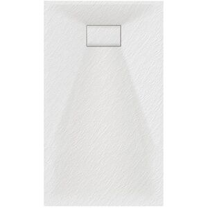 Gravity Bathrooms - Luxury 800 x 1600mm Low Profile Textured Shower Tray and Waste - White