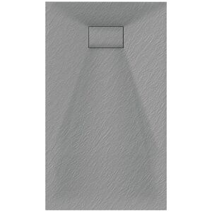 Gravity Bathrooms - Luxury 900 x 1600mm Low Profile Textured Shower Tray and Waste - Grey