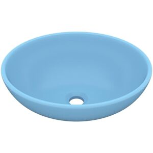 Vidaxl - Luxury Basin Oval-shaped Matt Light Blue 40x33 cm Ceramic