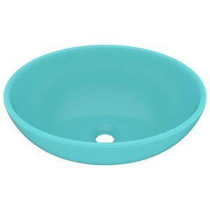 Luxury Basin Oval-shaped Matt Light Green 40x33 cm Ceramic Vidaxl