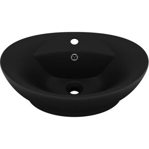 Vidaxl - Luxury Basin Overflow Oval Matt Black 58.5x39 cm Ceramic