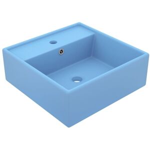 Vidaxl - Luxury Basin Overflow Square Matt Light Blue 41x41 cm Ceramic