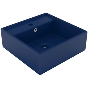 Vidaxl - Luxury Basin Overflow Square Matt Dark Blue 41x41 cm Ceramic