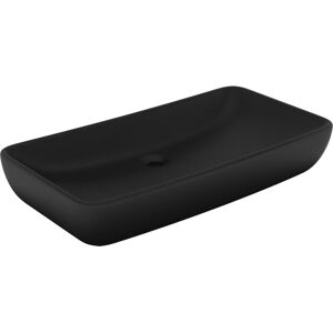 Luxury Basin Rectangular Matt Black 71x38 cm Ceramic Vidaxl
