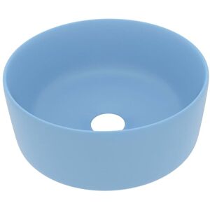 Luxury Wash Basin Round Matt Light Blue 40x15 cm Ceramic Vidaxl