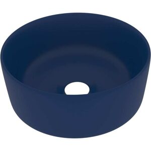 Luxury Wash Basin Round Matt Dark Blue 40x15 cm Ceramic Vidaxl