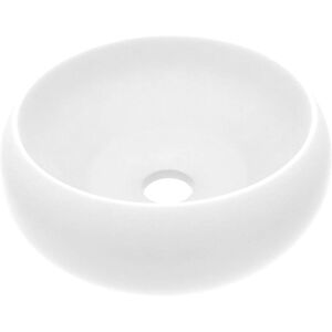 Luxury Wash Basin Round Matt White 40x15 cm Ceramic vidaXL