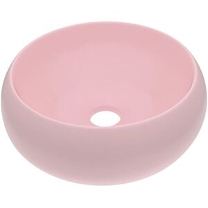 Luxury Wash Basin Round Matt Pink 40x15 cm Ceramic Vidaxl