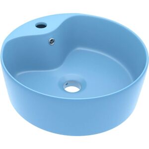 Vidaxl - Luxury Wash Basin with Overflow Matt Light Blue 36x13 cm Ceramic