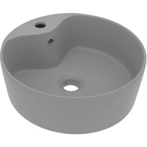 Vidaxl - Luxury Wash Basin with Overflow Matt Light Grey 36x13 cm Ceramic